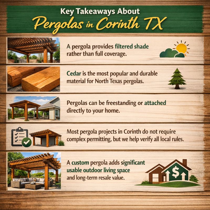 Key Takeaways About Pergolas in Corinth TX
