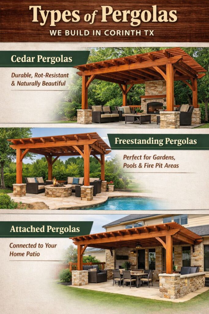 Types of Pergolas We Build in Corinth TX