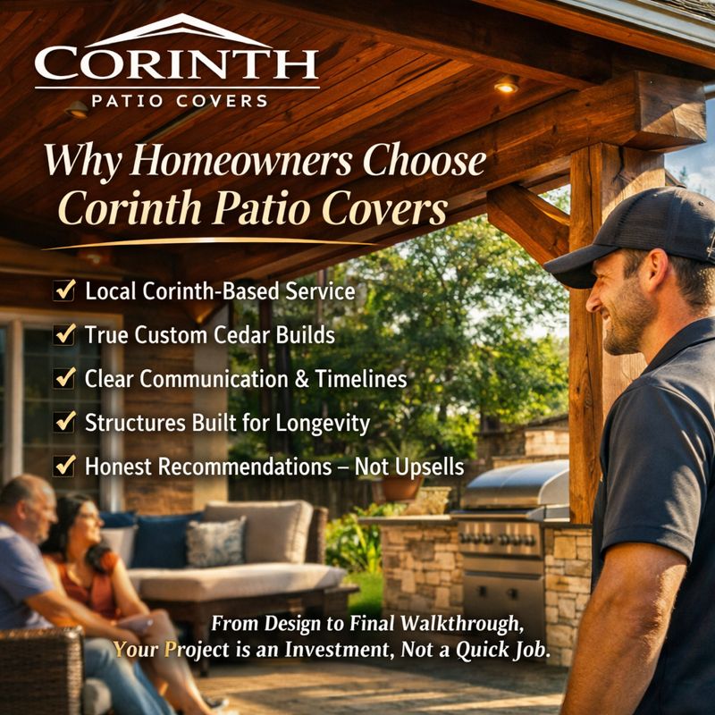 Why Homeowners Choose Corinth Patio Covers