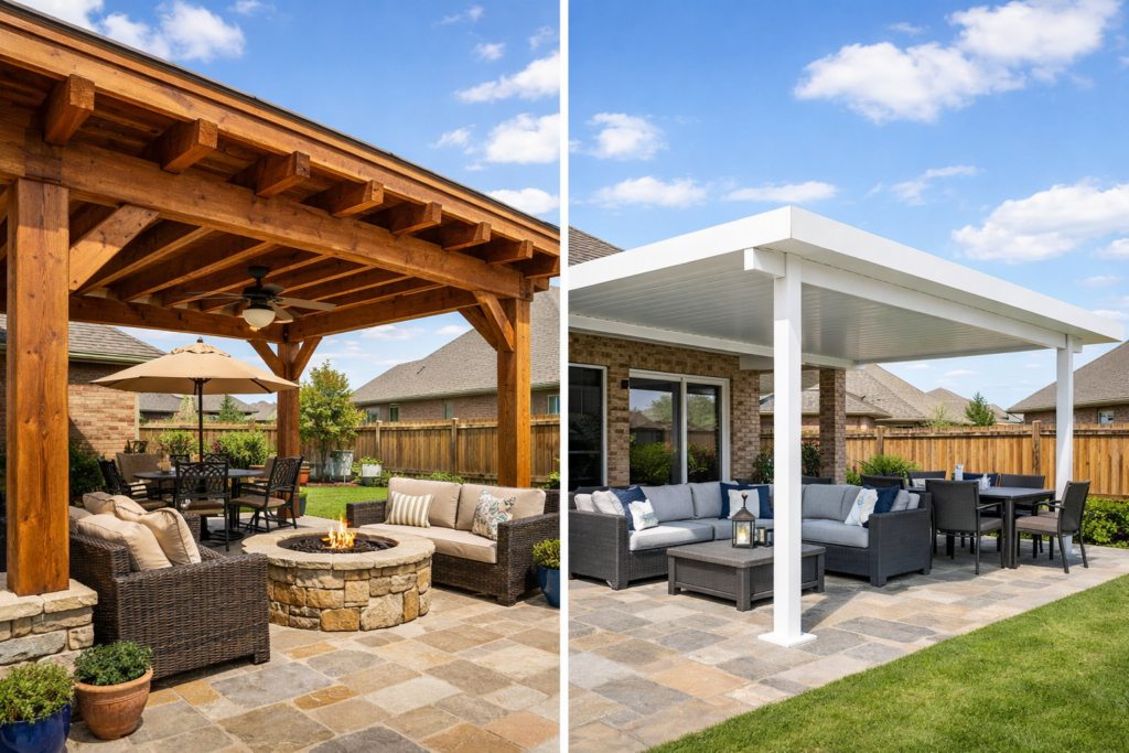 Cedar Patio Cover vs Aluminum